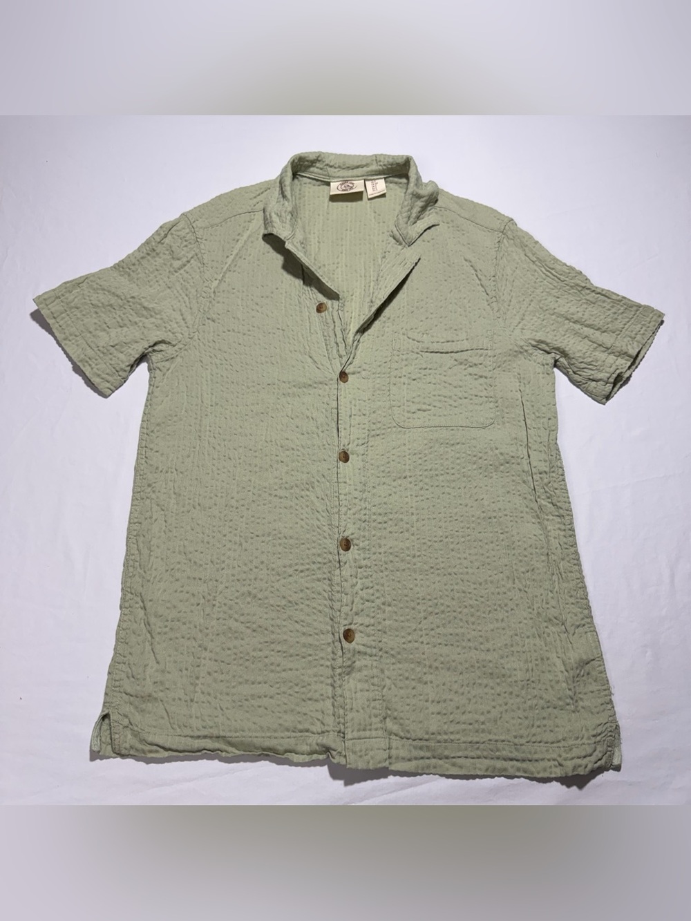 Panama Jack Light Sage Guaze Short-Sleeve Button-Up Shirt